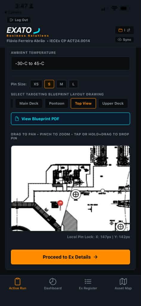 Map the hazardous zone